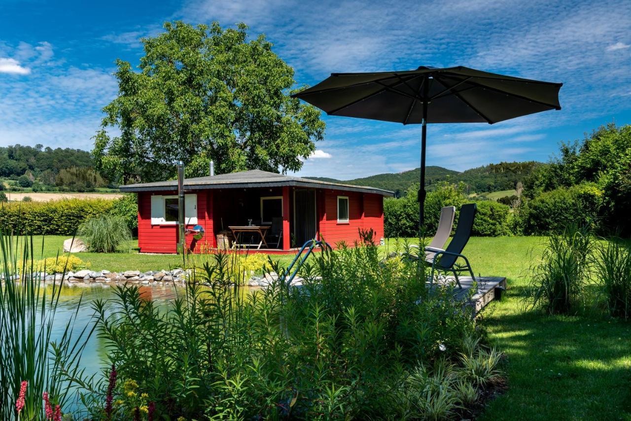 Romantic Wooden Lodge,Sauna,Schwimmteich,Alleinstehend,Absolut Ruhig Hessisch Oldendorf Esterno foto